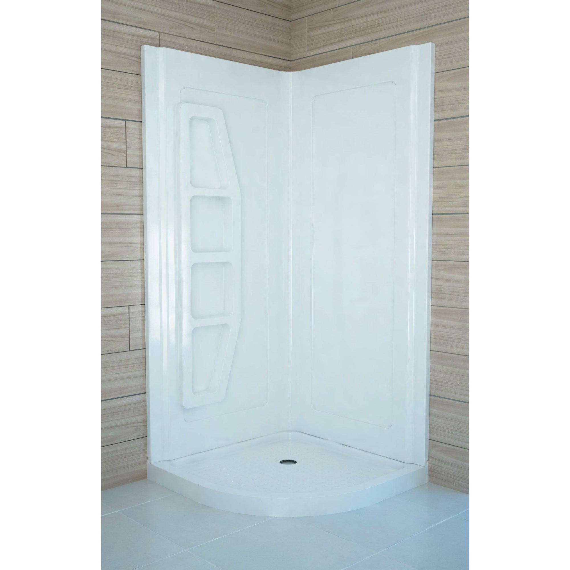 Anzzi Gradient 36 in. x 36 in. x 74 in. 2-piece DIY Friendly Corner Shower Surround in White SW-AZ006WH - Vital Hydrotherapy