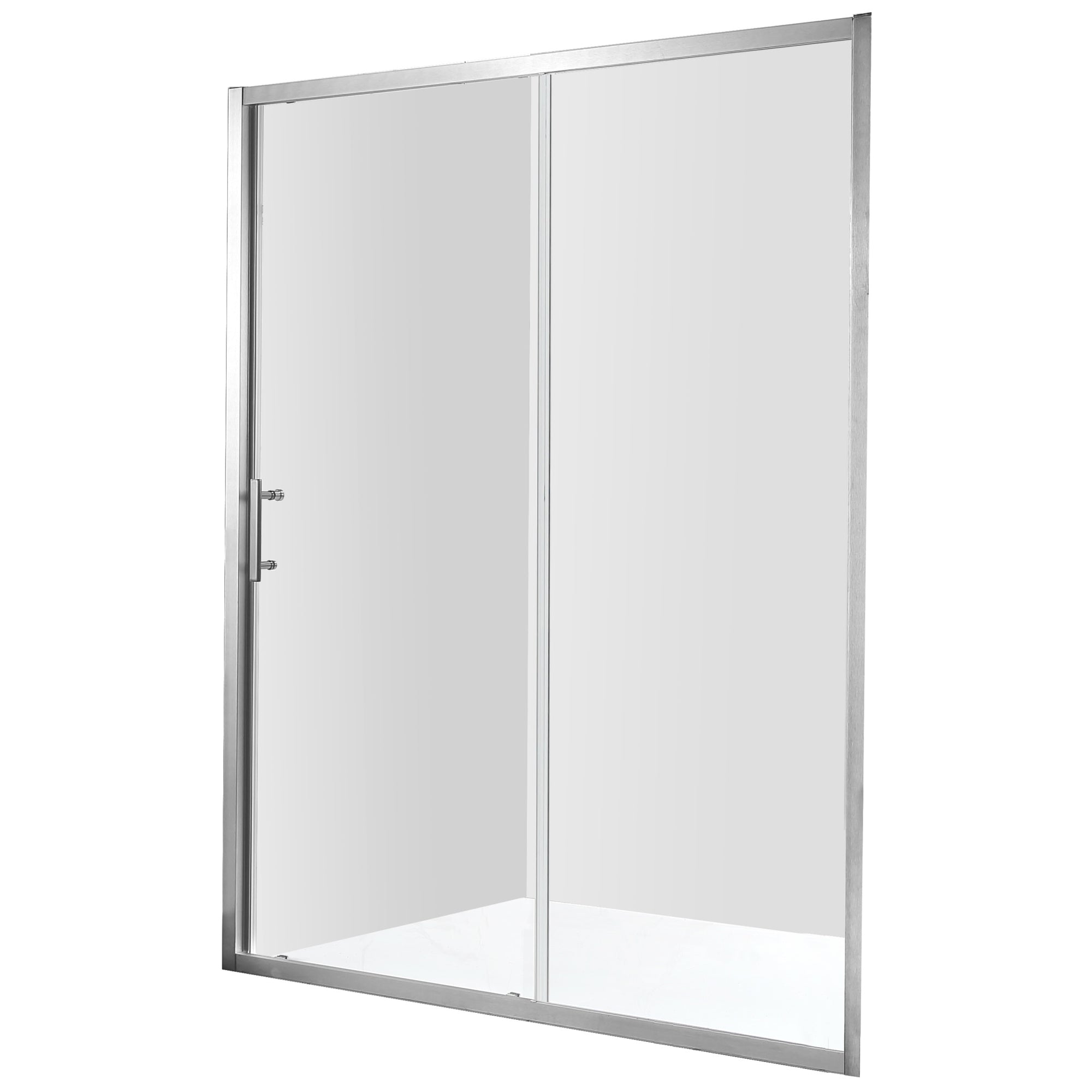 Anzzi Halberd 48 in. x 72 in. Framed Shower Door with Tsunami Guard - Tempered Glass - Marine Grade Aluminum Alloy Frame - Brushed Nickel - SD-AZ052-01 - Vital Hydrotherapy