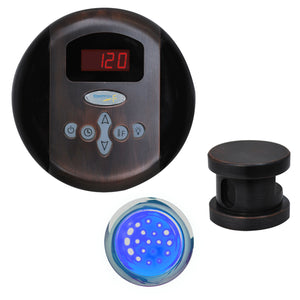 SteamSpa Indulgence Control Kit INPK - Control Panel, Steam head and Chroma therapy Light - Oil rubbed bronze finish - Display temperature - Vital Hydrotherapy 