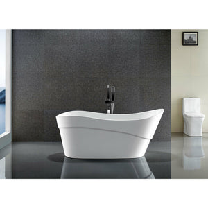 Anzzi Kahl Series 5.58 ft. Freestanding Bathtub in Marine Grade Acrylic High Gloss White FT-AZ094 - Lifestyle - Vital Hydrotherapy