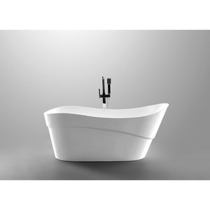 Anzzi Kahl Series 5.58 ft. Freestanding Bathtub in Marine Grade Acrylic High Gloss White FT-AZ094 - Vital Hydrotherapy