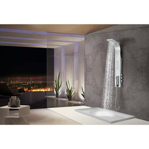 Anzzi King 48 in. Full Body Shower Panel with Heavy Rain Shower and Spray Wand in Brushed Steel SP-AZ8105 - Lifestyle - Vital Hydrotherapy