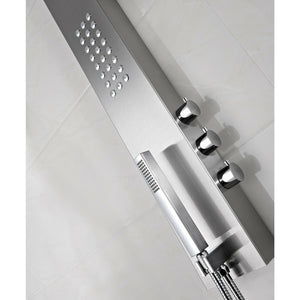 Anzzi King 48 in. Full Body Shower Panel with Heavy Rain Shower and Spray Wand in Brushed Steel SP-AZ8105 - Vital Hydrotherapy