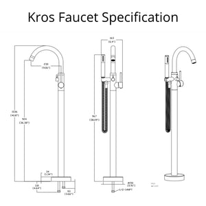 Kros Faucet Specification Drawing FTAZ092 - Vital Hydrotherapy
