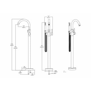 Kros Faucet in Polished Chrome Specification Drawing FTAZ090-0025C - Vital Hydrotherapy