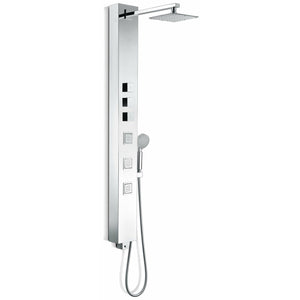 Anzzi Lann 53 Inches Full Body Shower Panel with Swiveling Heavy Rain Shower Head, Acu-stream Body Massage Jets, Shower Control Knobs and Euro-Grip Free Range Hand Sprayer in Chrome SP-AZ015 - Vital Hydrotherapy