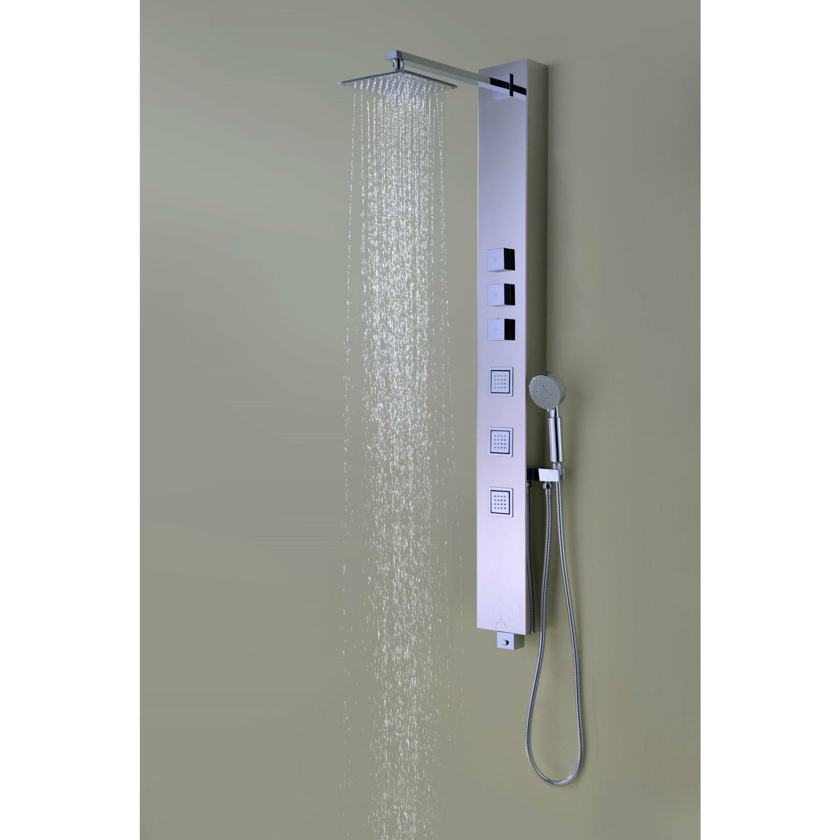 Anzzi Lann 53 Inches Full Body Shower Panel with Swiveling Heavy Rain Shower Head, Acu-stream Body Massage Jets, Shower Control Knobs and Euro-Grip Free Range Hand Sprayer in Chrome SP-AZ015 - Vital Hydrotherapy