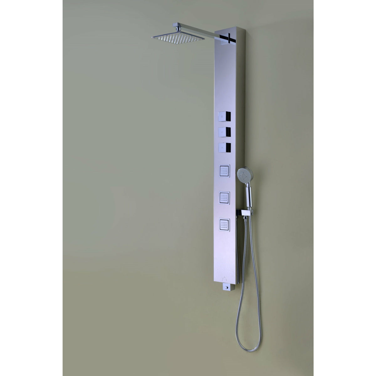 Anzzi Lann 53 Inches Full Body Shower Panel with Swiveling Heavy Rain Shower Head, Acu-stream Body Massage Jets, Shower Control Knobs and Euro-Grip Free Range Hand Sprayer in Chrome SP-AZ015 - Vital Hydrotherapy