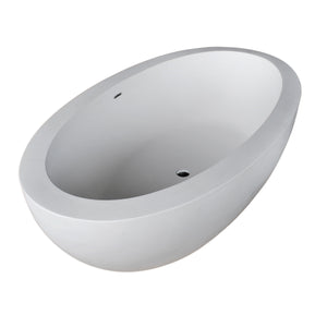 Anzzi Lusso 6.3 ft. Solid Surface Classic Freestanding Soaking Bathtub in Matte White and Kros Faucet in Chrome FT504-0025 - Vital Hydrotherapy