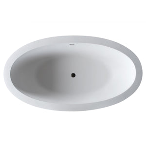 Anzzi Lusso 6.3 ft. Solid Surface Classic Freestanding Soaking Bathtub in Matte White and Kros Faucet in Chrome FT504-0025 - Top View - Vital Hydrotherapy
