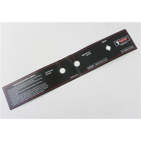 MHP Control Panel Sticker for JNR Grills with Metal Knobs HHCPLBL18S - Vital Hydrotherapy