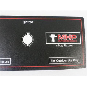 MHP Control Panel Sticker for JNR Grills with Metal Knobs HHCPLBL18S - Vital Hydrotherapy