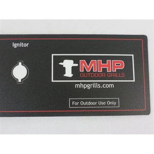 MHP Control Panel Sticker for WNK grills with Metal Knobs GGCPLBL18S - Vital Hydrotherapy
