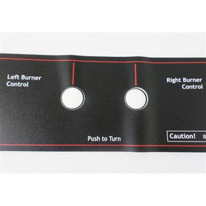 MHP Control Panel Sticker for WNK grills with Metal Knobs GGCPLBL18S - Vital Hydrotherapy