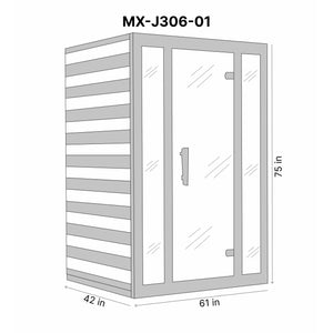 Maxxus Bellevue 3-Person Low EMF (Under 8MG) FAR Infrared Sauna (Canadian Hemlock) Dimension Drawing MX-J306-01 - Vital Hydrotherapy