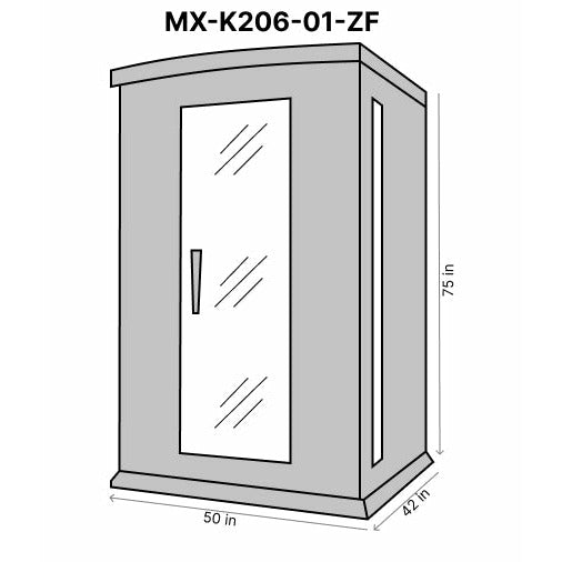 Maxxus 2-Person Near Zero EMF (Under 2MG) FAR Infrared Sauna (Canadian Hemlock) Dimension Drawing Dimension Drawing MX-K206-01-ZF - Vital Hydrotherapy