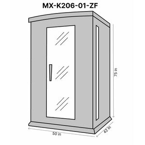 Maxxus 2-Person Near Zero EMF (Under 2MG) FAR Infrared Sauna (Canadian Hemlock) Dimension Drawing Dimension Drawing MX-K206-01-ZF - Vital Hydrotherapy