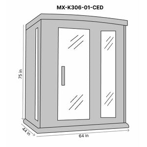 Maxxus 3-Person Low EMF (Under 8MG) FAR Infrared Sauna (Canadian Red Cedar) Dimension Drawing MX-K306-01-CED - Vital Hydrotherapy
