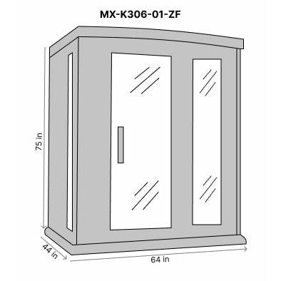 Maxxus 3-Person Near Zero EMF (Under 2MG) FAR Infrared Sauna (Canadian Hemlock) Dimension Drawing MX-K306-01-ZF - Vital Hydrotherapy