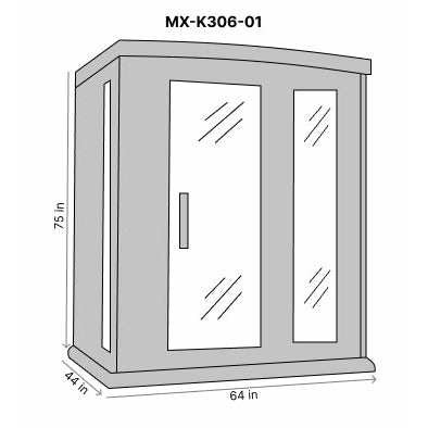 Maxxus 3-Person Low EMF (Under 8MG) FAR Infrared Sauna (Canadian Hemlock) Dimension Drawing MX-K306-01 - Vital Hydrotherapy