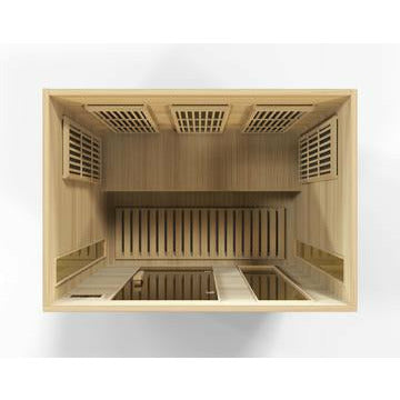 Maxxus Infrared Canadian Hemlock Sauna 3 person top partial build view