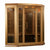 Maxxus 3-Person Corner Near Zero EMF (Under 2MG) FAR Infrared Sauna (Canadian Red Cedar) MX-K356-01-ZF CED - Carbon PureTech™ Near Zero EMF Heat Emitters - Natural Reforested Canadian Hemlock wood construction - Clear Tempered glass door and with side Windows - Interior Chromotherapy Color Lighting System - Interior LED control panels - Bluetooth and MP3 auxiliary connection with built in speakers - Vital Hydrotherapy