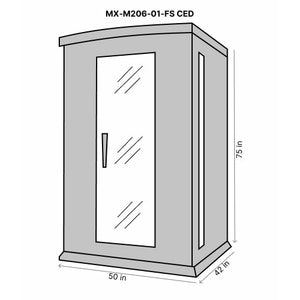 Maxxus 2-Person Full Spectrum Near Zero EMF (Under 2MG) FAR Infrared Sauna (Canadian Red Cedar) Dimension Drawing MX‐M206‐01‐FS CED - Vital Hydrotherapy