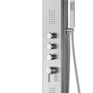 PULSE ShowerSpas Malibu Stainless Steel Brushed ShowerSpa - Two oversized single-function body jets, a sleek hand shower and three brass diverters - 1043-SSB - Vital Hydrotherapy