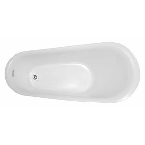 Anzzi Maple Series 5.58 ft. Freestanding Soaking Bathtub in Acrylic High Gloss White - Built-in Chrome Overflow and Push Operated Reversible Drain - FT-AZ092 - Vital Hydrotherapy