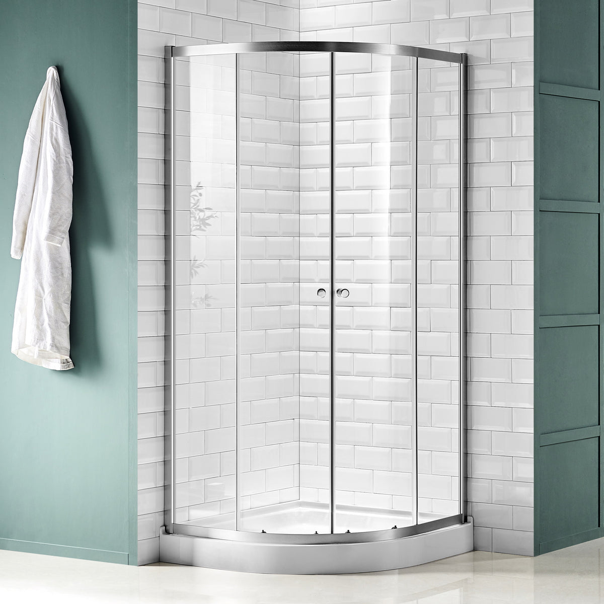 Anzzi Mare 35 in. X 76 in. Framed Shower Enclosure With Tsunami Guard - Tempered Glass - Marine Grade Aluminum Alloy Frame - Brushed Nickel - SD-AZ050-01 - Lifestyle - Vital Hydrotherapy