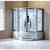 Mesa 608A Steam Shower sliding glass doors, storage shelves, 2 handheld shower wands, fluorescent blue mood lighting and massage jets