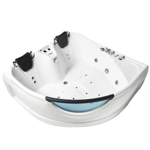 Mesa Two Person Whirlpool Tub 60" x 60" x 28" BT-150150 - Side by Side Contoured Seating, Whirlpool Jets and Complete Back Massage - Top View - Vital Hydrotherapy