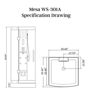 Mesa Steam Shower - Blue Glass WS-301A-Blue