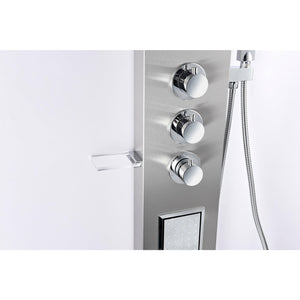 Anzzi Deco-Glass Shampoo Shelfs, Shower Control Knobs and Acu-stream Directional Body Jet SP-AZ8094 - Vital Hydrotherapy