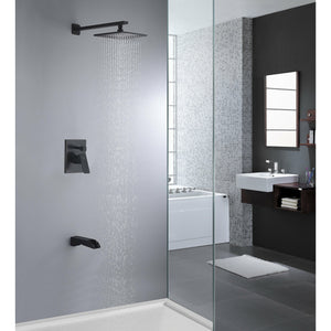 Anzzi Mezzo Series Single Handle, Spray Tub and Shower Faucet - Heavy Rain Showerhead - Matte Black - SH-AZ0 - Lifestyle - Vital Hydrotherapy