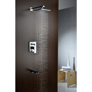 Anzzi Mezzo Series Single Handle, Spray Tub and Shower Faucet - Heavy Rain Showerhead - Polished Chrome - SH-AZ0 - Vital Hydrotherapy