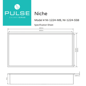 PULSE ShowerSpas Niche – NI-1224 Specification Drawing - Vital Hydrotherapy