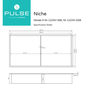 PULSE ShowerSpas Niche – NI-1224V Specification Drawing - Vital Hydrotherapy
