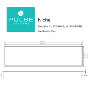 PULSE ShowerSpas Niche – NI-1248 Specification Drawing - Vital Hydrotherapy