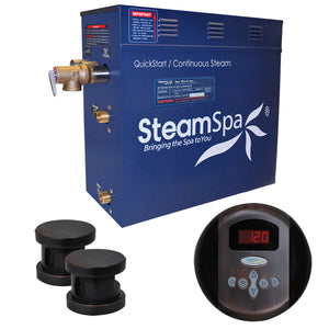 SteamSpa Oasis 12 KW QuickStart Acu-Steam Bath Generator Package - 17 in. L x 9.25 in. W x 15 in. H - Stainless Steel - Oil Rubbed Bronze finish - Includes a 12kW QuickStart Acu-Steam Bath Generator, Control Panel, Two Steam heads, Pressure Relief Valve - OA1200 - Vital Hydrotherapy