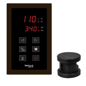 SteamSpa Oasis Touch Panel Control Kit - Single Touch Pad Control Panel and Steam head - Polished Oil Rubbed Bronze finish - Large display screen of temperature and clock - 10 in. L x 10 in. W x 5 in. H - OATPK - Vital Hydrotherapy