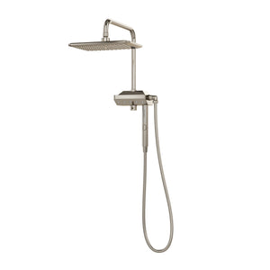 PULSE ShowerSpas Shower System - AquaPower ShowerSpa - Oversized showerhead with soft tips, 3-function wand hand shower and hand shower holder and diverter at the bottom of Aqua Power - Brushed Nickel - 1054 - Vital Hydrotherapy