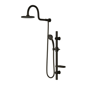 PULSE ShowerSpas Shower System - Aqua Rain Shower System - with 8" Rain showerhead with soft tips, Five-function hand shower with 59" double-interlocking stainless steel hose, Slide bar, soap dish and Brass diverter - Oil rubbed bronze - 1019 - Vital Hydrotherapy