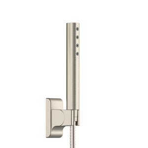 PULSE ShowerSpas Shower System - Atlantis Shower System - All brass body and fixtures - Hand shower holds by the hand shower holder - Brushed Nickel - 1059 - Vital Hydrotherapy