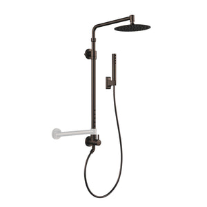 PULSE ShowerSpas Shower System - Atlantis Shower System - All brass body and fixtures - 10-inch rain showerhead along with the 5 PULSE Power Nozzles, hand shower holds by the hand shower holder and Brass diverter - Oil rubbed bronze - 1059 - Vital Hydrotherapy