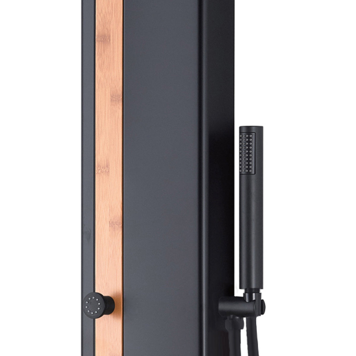 PULSE ShowerSpas Eclipse Matte Black ShowerSpa - Aluminum body - Single function wand hand shower and single function body jet - 1060MB-BA - Vital Hydrotherapy