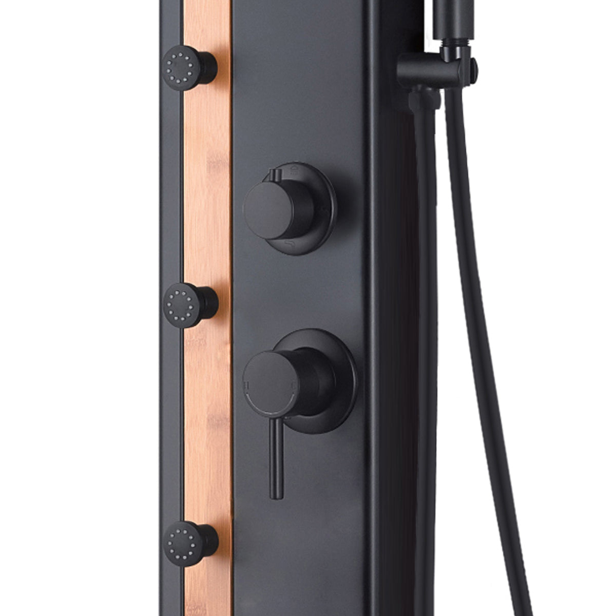 PULSE ShowerSpas Eclipse Matte Black ShowerSpa - Aluminum body - Single function body jets, Brass diverter and Pressure balance valve - 1060MB-BA - Vital Hydrotherapy