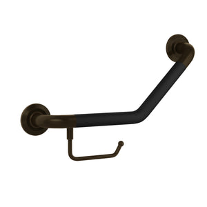 PULSE Ergo Angle Bar - Made of 304 Stainless Steel - with a decorative angled design - Safety bar in Oil rubbed bronze finish - with Ergonomic soft grip and Toilet Paper Holder - 4007 - Vital Hydrotherapy