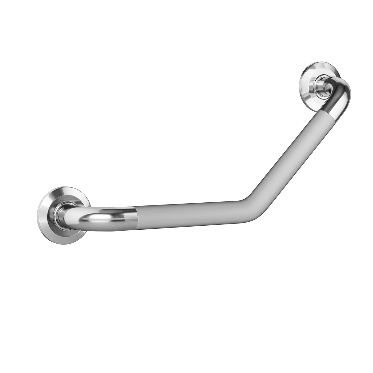 PULSE Ergo Angle Bar - Made of 304 Stainless Steel - with a decorative angled design - Safety bar in Polished Chrome finish - with Ergonomic soft grip and Toilet Paper Holder - 4007 - Vital Hydrotherapy