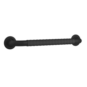 PULSE Ergo Safety Bar - Made of 304 Stainless Steel - Safety bar in Matte black finish - with a decorative design - with Dimpled ergonomic soft grip - 4005 - Vital Hydrotherapy